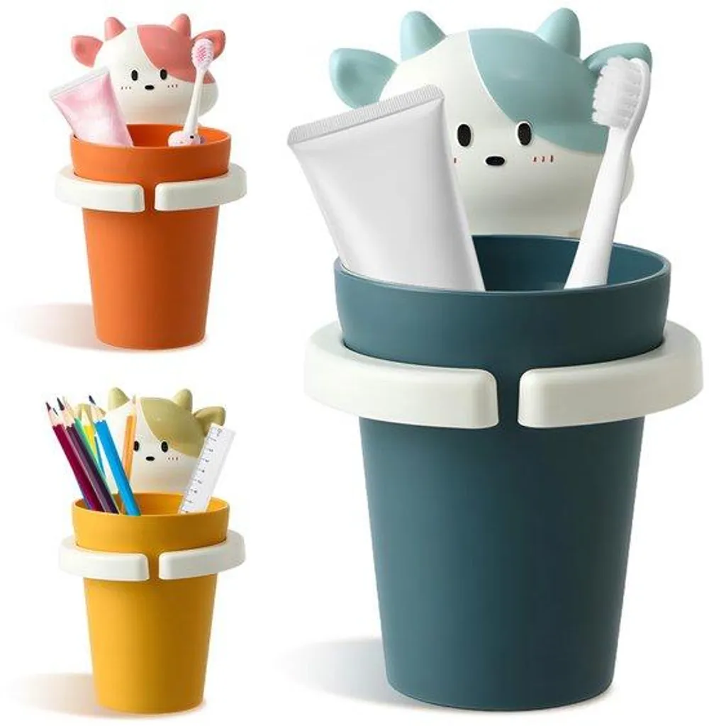 Porte-brosses à dents enfant adhésif lot de 3 - Fixation forte et sûre