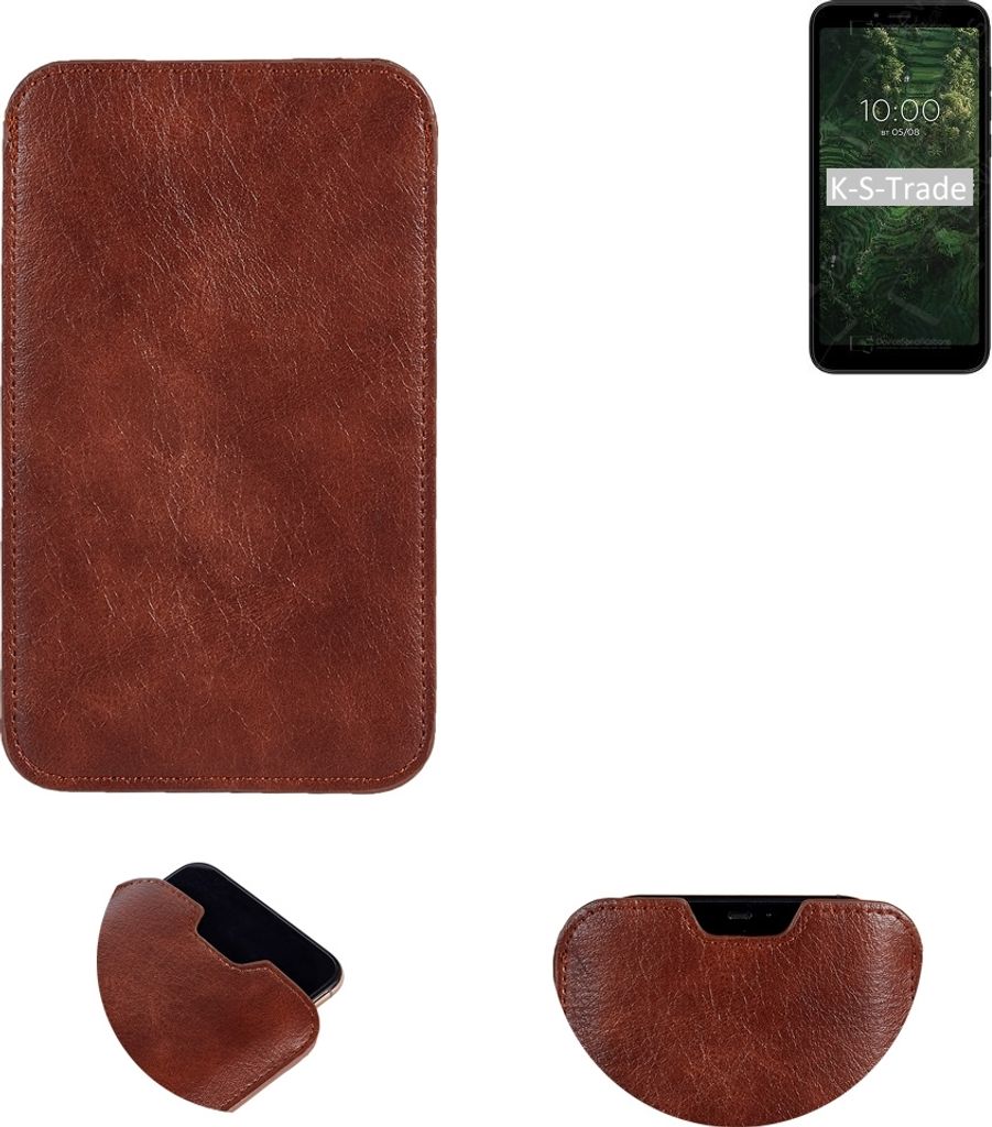 K-S-Trade Schutzhülle Handyhülle kompatibel mit BQ Mobile BQ-5745L Clever Handytasche Kunstleder Sleeve in braun