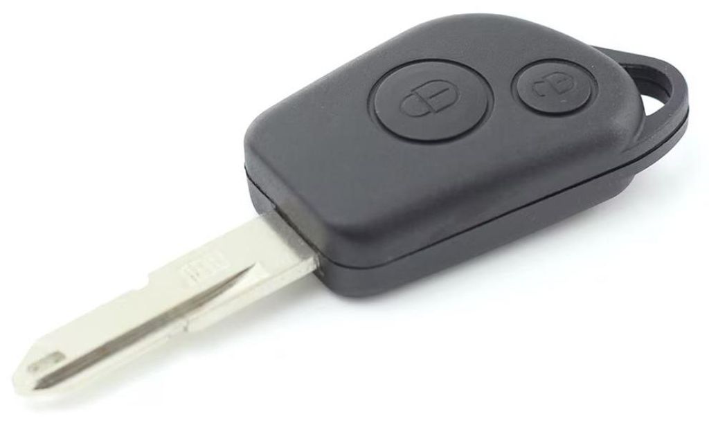 Techstar Autoschlüsselgehäuse mit 2 Tasten und Batteriehalter für Peugeot - kompatibel 206, 207, 307, 407