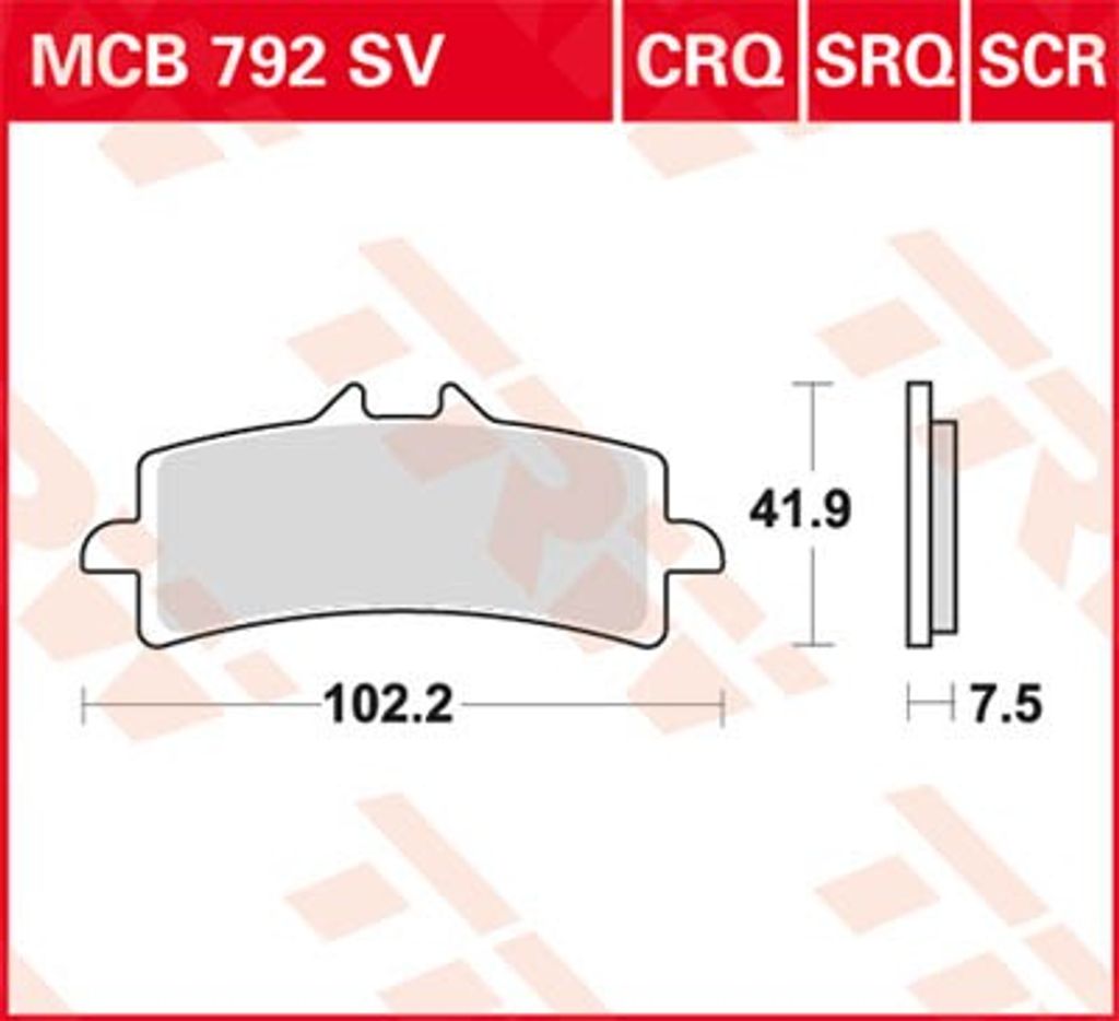 TRW Set di pastiglie freno MCB792SCR 1299 Superleggera HC Immagine del prodotto 