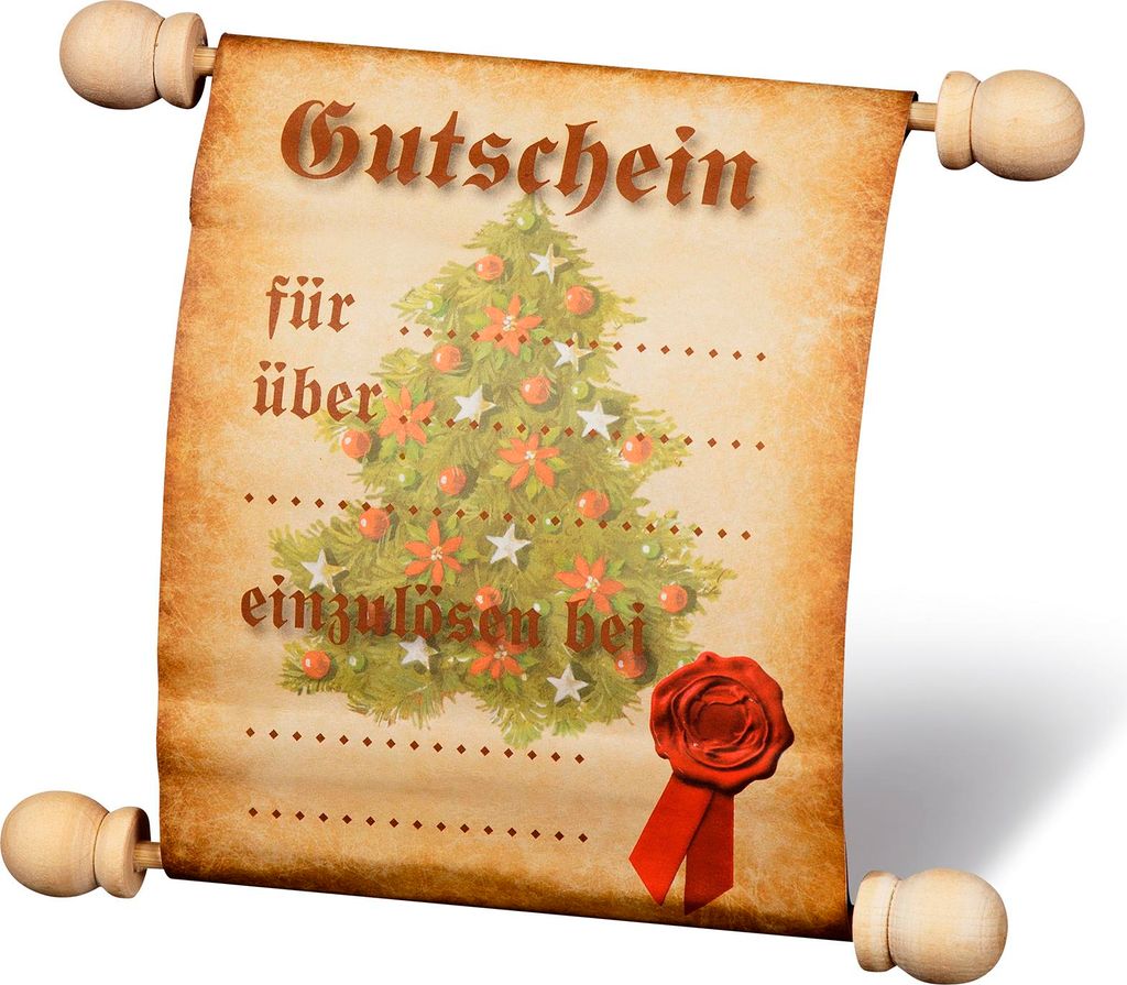 Gutschein-Rolle Weihnachten 12 x 10 cm Gutschein Produktbild 