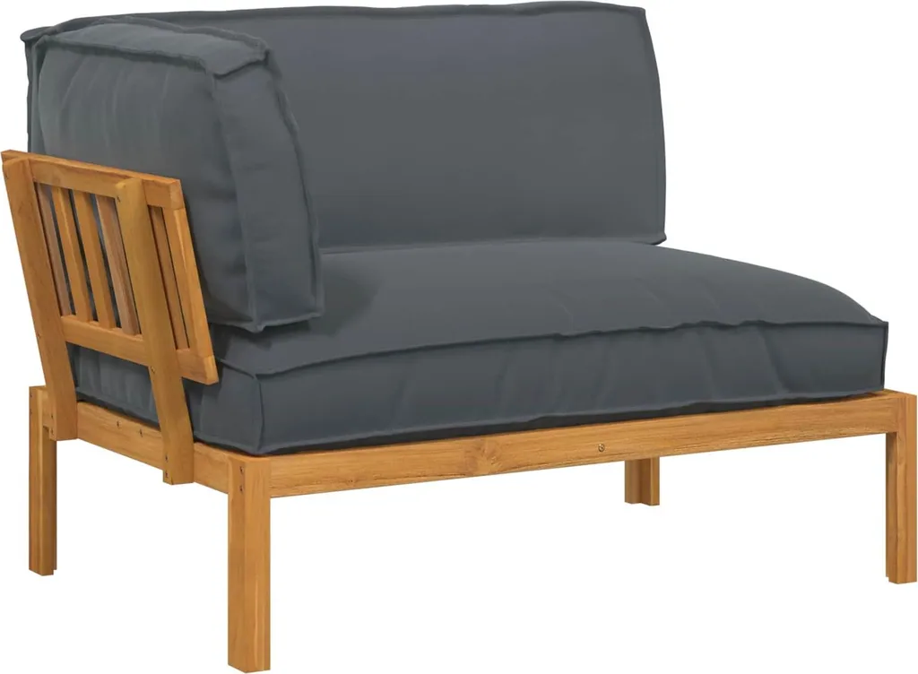 Canapé Anthracite en Bois Massif d'Acacia Durable 133 cm vidaXL