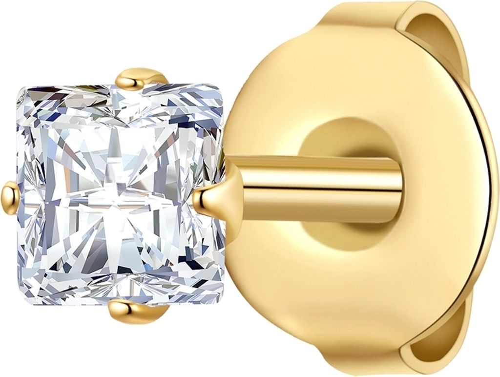 Ohrstecker Edelstahl gelbgold Zirkonia weiß