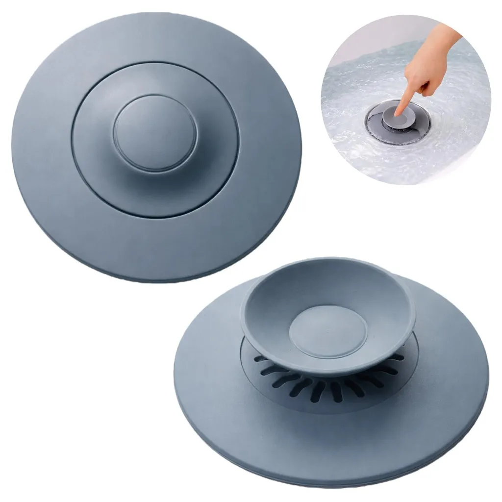 Bouchon d'évacuation filtrant avec ventouse silicone baignoire et bac