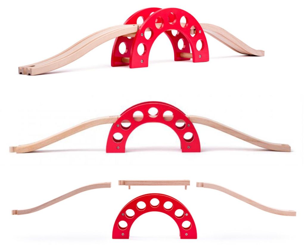 Woody Woody Brücke mit rotem Bogen 90828 Produktbild 