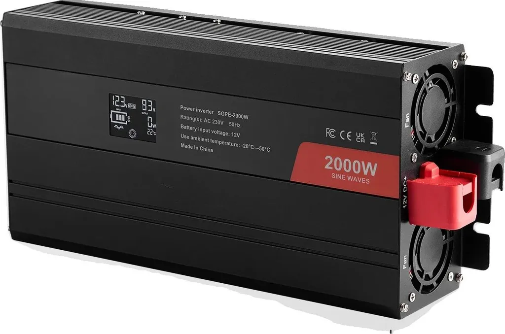 Onduleur Électrique 2000W Multiprise avec Écran LCD de Contrôle à Distance
