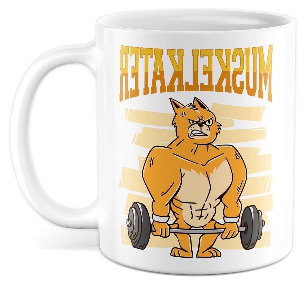 Tasse für Fitness-Fans mit Muskelkater, Kaffeetasse für Sportler und Bodybuilder, humorvoller Kaffee-Becher mit Hanteln, Geschenk für Männer (W...