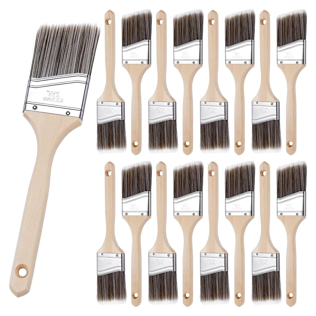 20er Pack Nylonbürsten 6,3 cm Winkelpinsel Abgewinkelter Beizpinsel Großpackung Holzpinsel Zum Beizen und Streichen von Wänden, Zäunen, Holzmö...