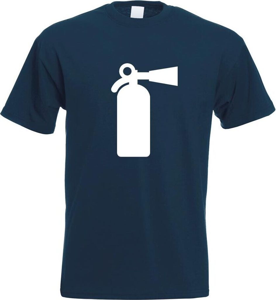 Kiwistar - T-Shirt - Navy - Feuerlöscher Motiv Bedruckt Funshirt Design Print - mit Motiv Bedruckt - Funshirt Design - Sport - Freizeit - Herren - XL