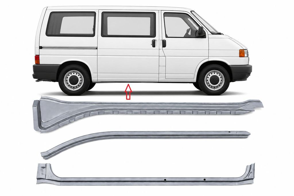 3x Reparaturblech Schiebetür SET VW Transporter T4 Produktbild  KI-generiertes Bild
