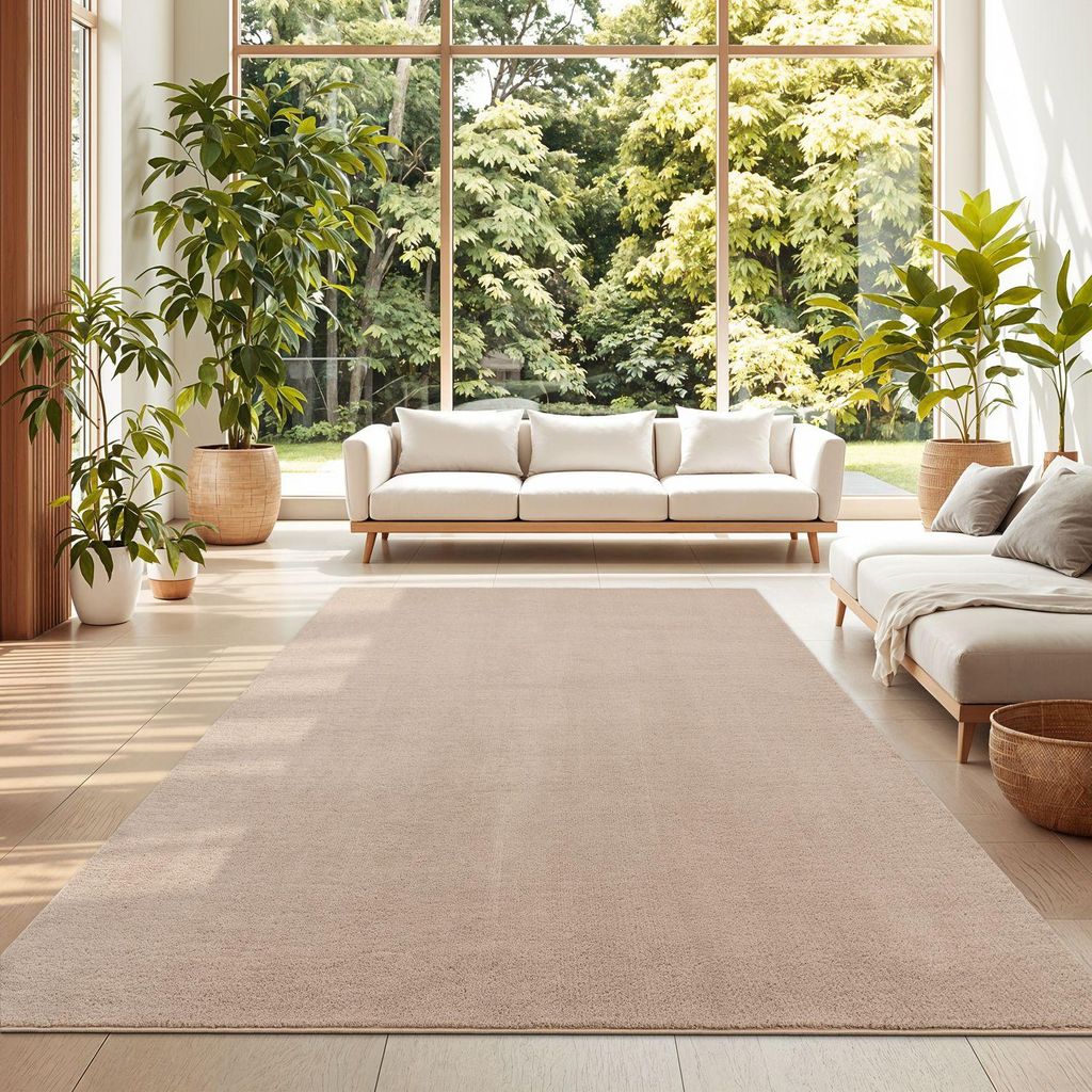 TT Home Wohnzimmer Teppich Kurzflor Anti-Rutsch Rückseite Produktbild 