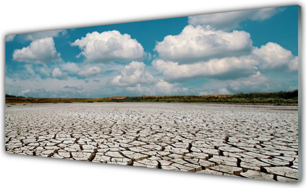 Glasbilder 125x50 Wandbild Druck auf Glas Ausgetrocknetes Flussbett Landschaft