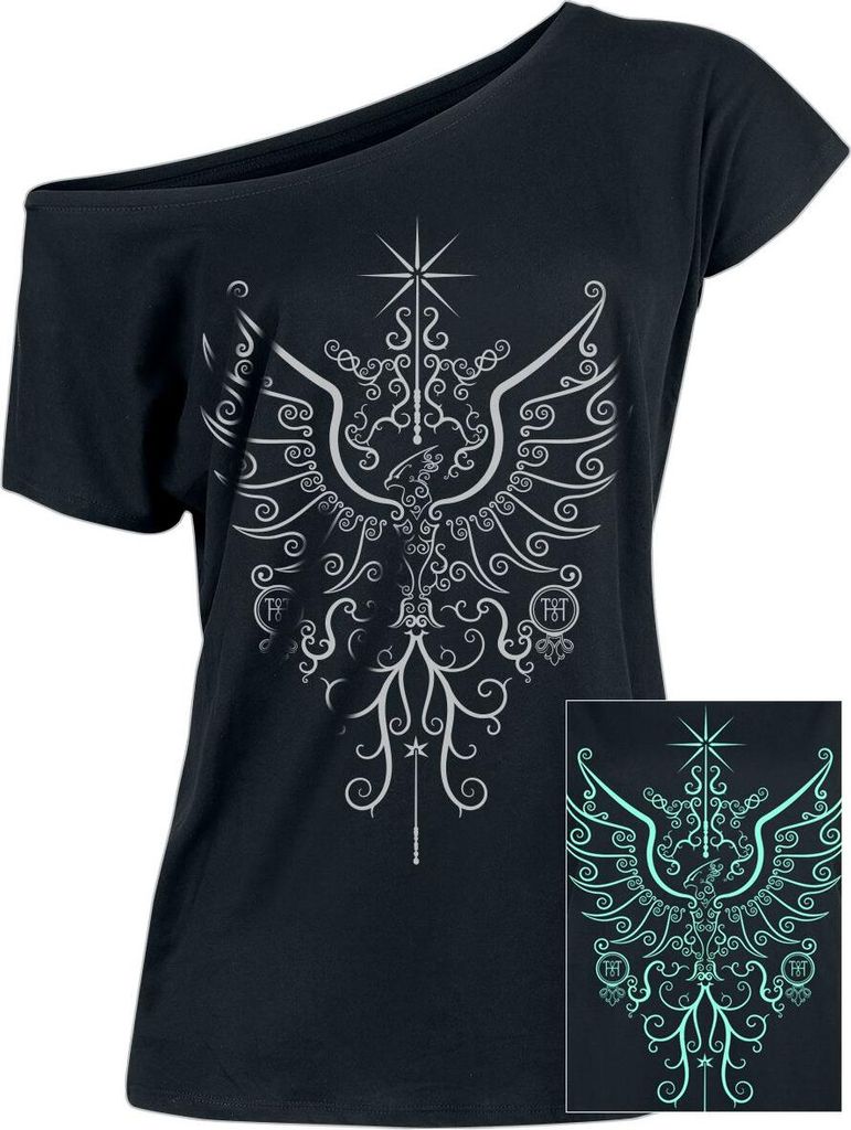 Harry Potter T-Shirt Damen Phönix schwarz Fan-Merch, Filme 100% Baumwolle M