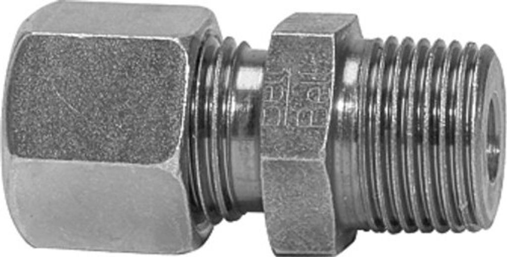 Riegler Gerade Einschraubverschraubung, R 1/2 a., Rohr-Ø 12, Stahl verz., leichte Ausführung