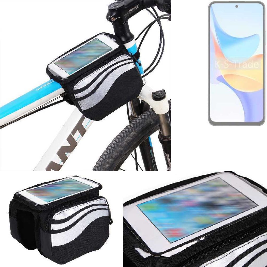 K-S-Trade Rahmentasche Fahrrad-Halterung kompatibel mit Honor Play 50 Rahmenhalterung Fahrrad Handyhalterung Fahrradtasche Handy Smartphone Halterung