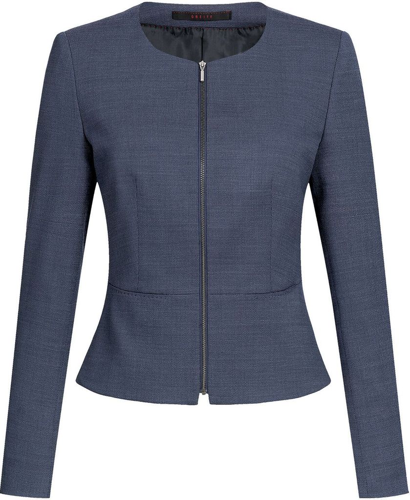 Greiff Modern WITH 37.5 Damen Kurzblazer Slim Mittelblau PINPOINT 34