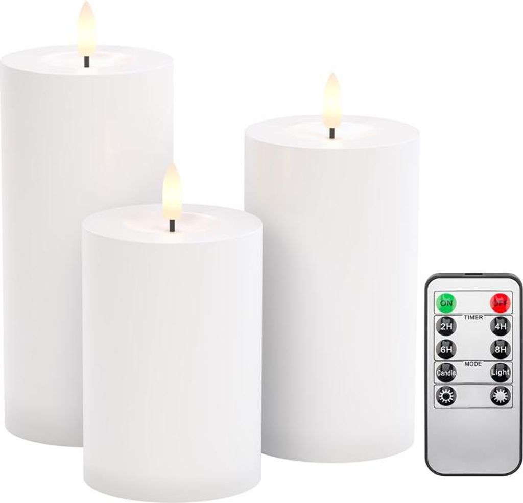 Goobay 64786 Set di 3 candele LED ''Outdoor'', bianco - Immagine del prodotto 