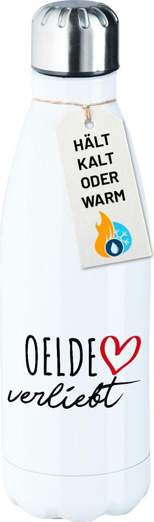 Huuraa Trinkflasche Oelde verliebt 500ml White Edelstahl Wasserflasche Trinkflasche Geschenkidee