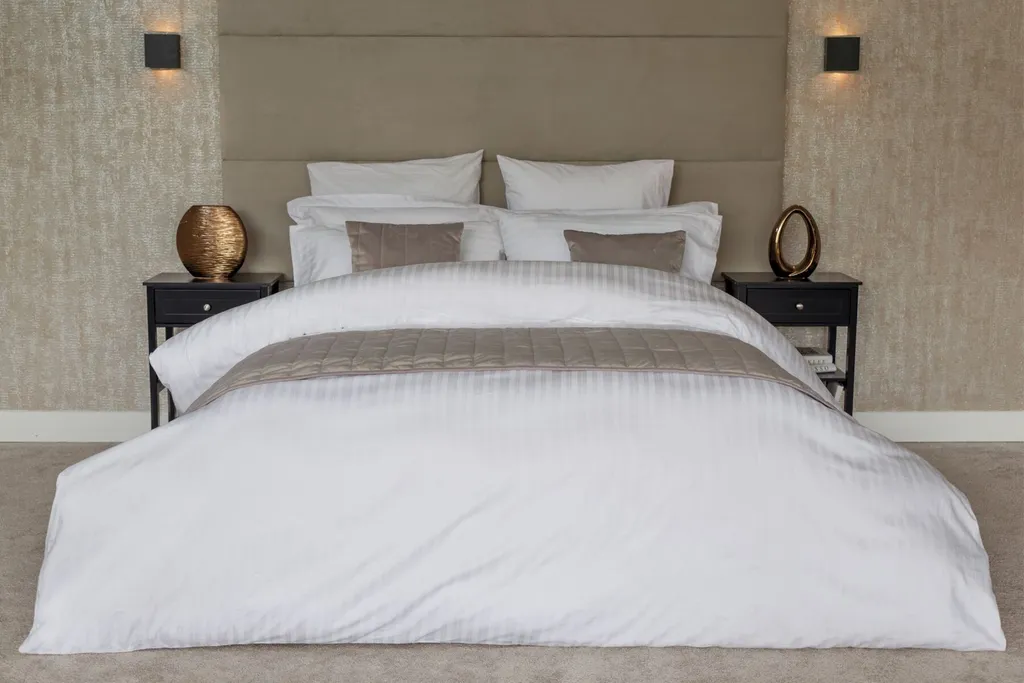 Housse de couette et taie Hotel Tribeca BM504 Blanche pour lit 1 personne