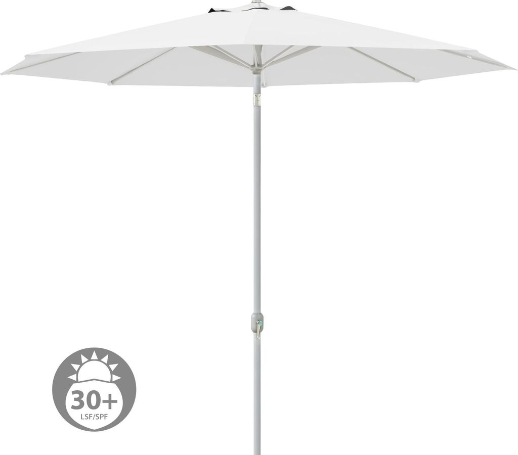 Sonnenschirm 3,5m rund weiß Garten Balkon knickbar mit Produktbild 