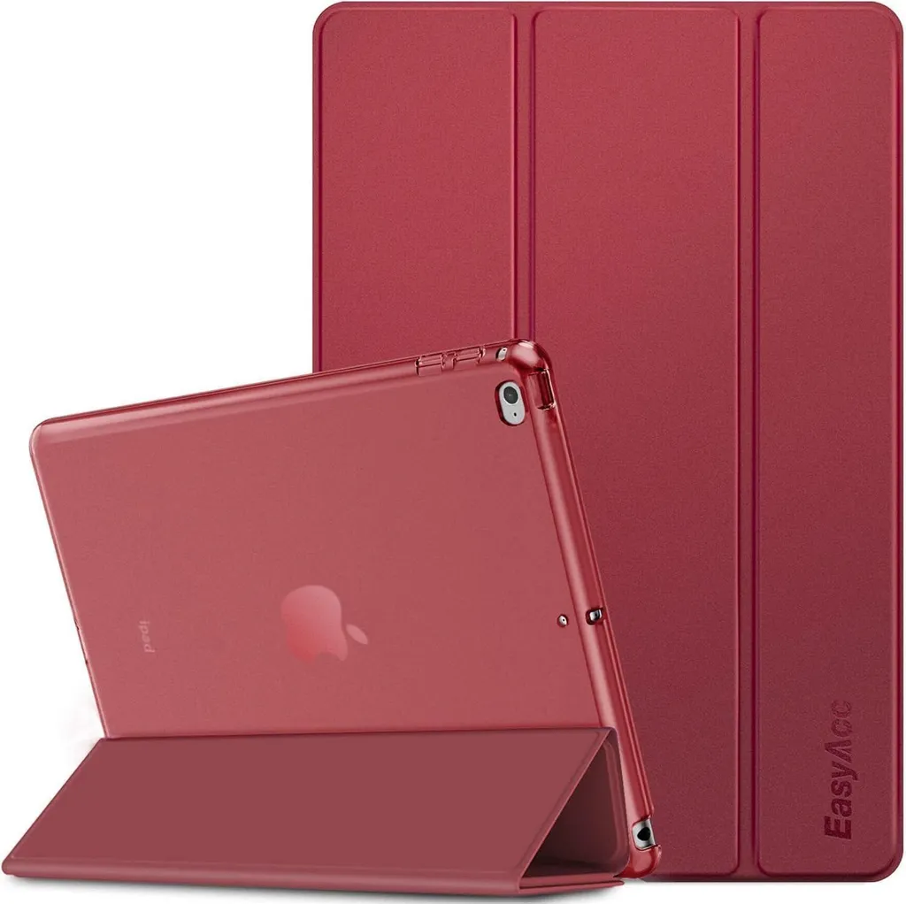 Coque iPad Air 2 Ultra Fine Rouge Foncé - Support Stand à Aimant Intégré