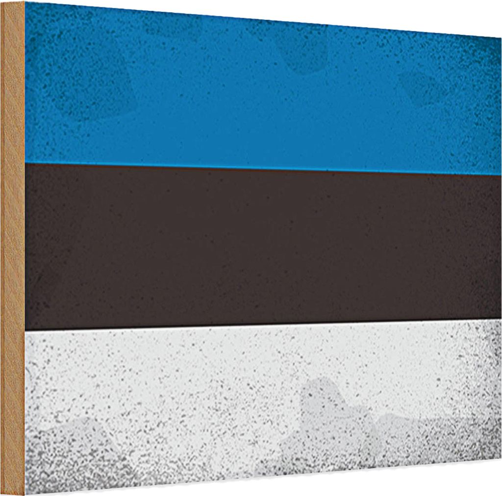 Holzschild Flagge Estland 30x20cm Flag of Estonia Vintage