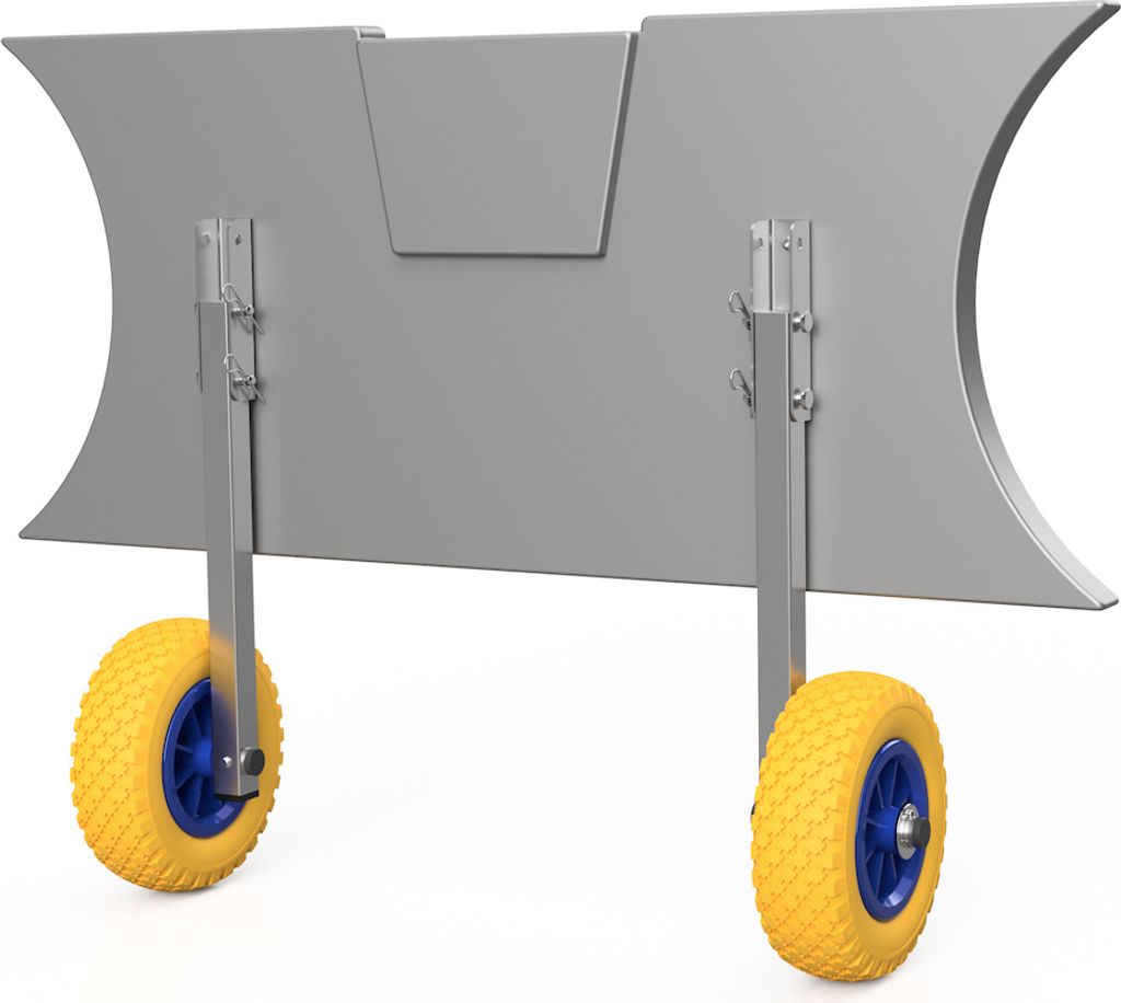 Heckräder Slipräder Schlauchbooträder Transporträder klappbar Edelstahl SUPROD ET200, gelb/blau