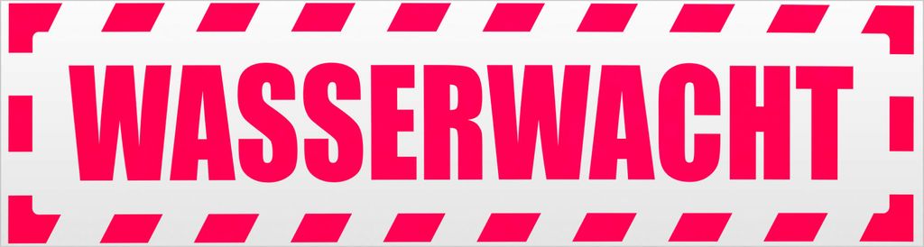Kiwistar Wasserwacht gestreift Magnetschild Schild magnetisch - 30cm Neonpink - Magnetfolie für Auto PKW Kfz
