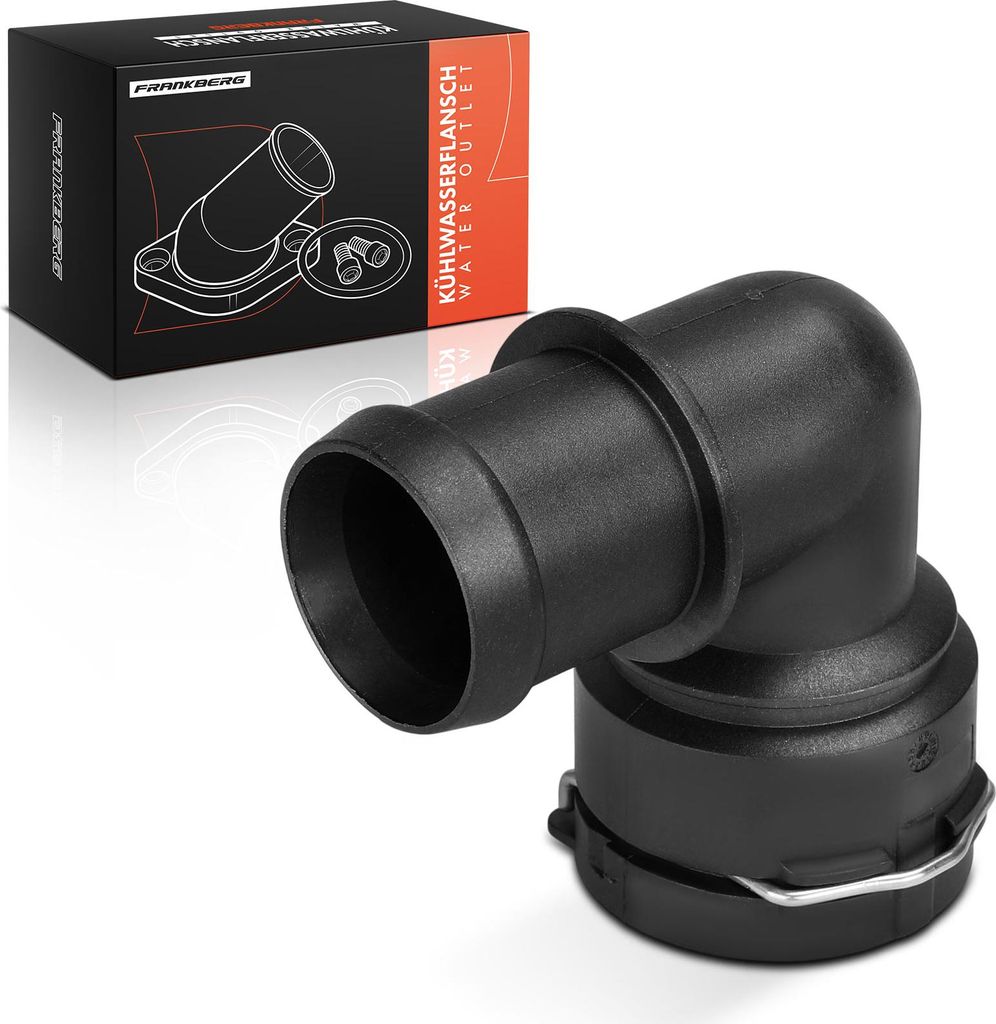 Frankberg 1x Kühlmittelflansch Wasserauslass für VW Golf IV Bora Audi A3 8L1 Seat Leon 1M1
