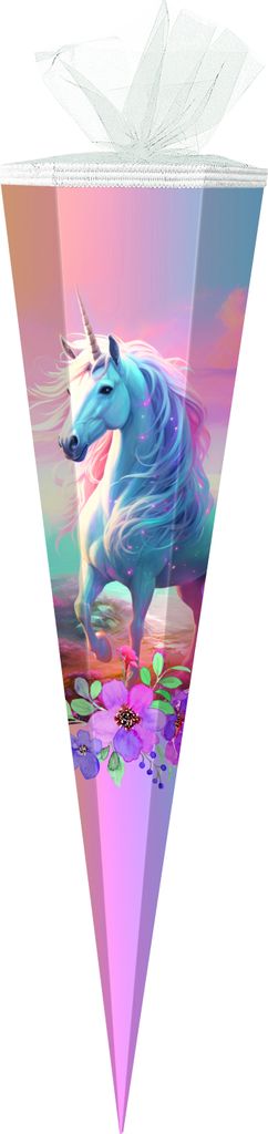 Schultüte / Zuckertüte / 50cm / eckig / "Einhorn"