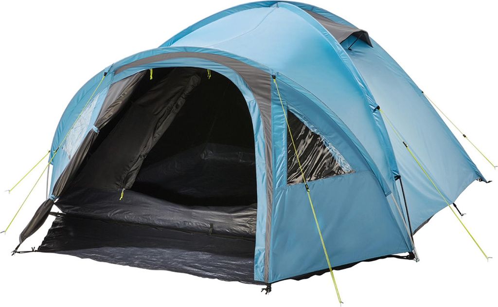 CRIVIT Igluzelt Zelt Campingzelt Doppeldach 4 Personen blau verdunkelt