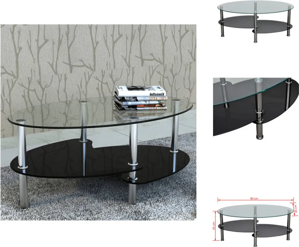 Table basse noire anti-rayures - Table de salon design facile à monter