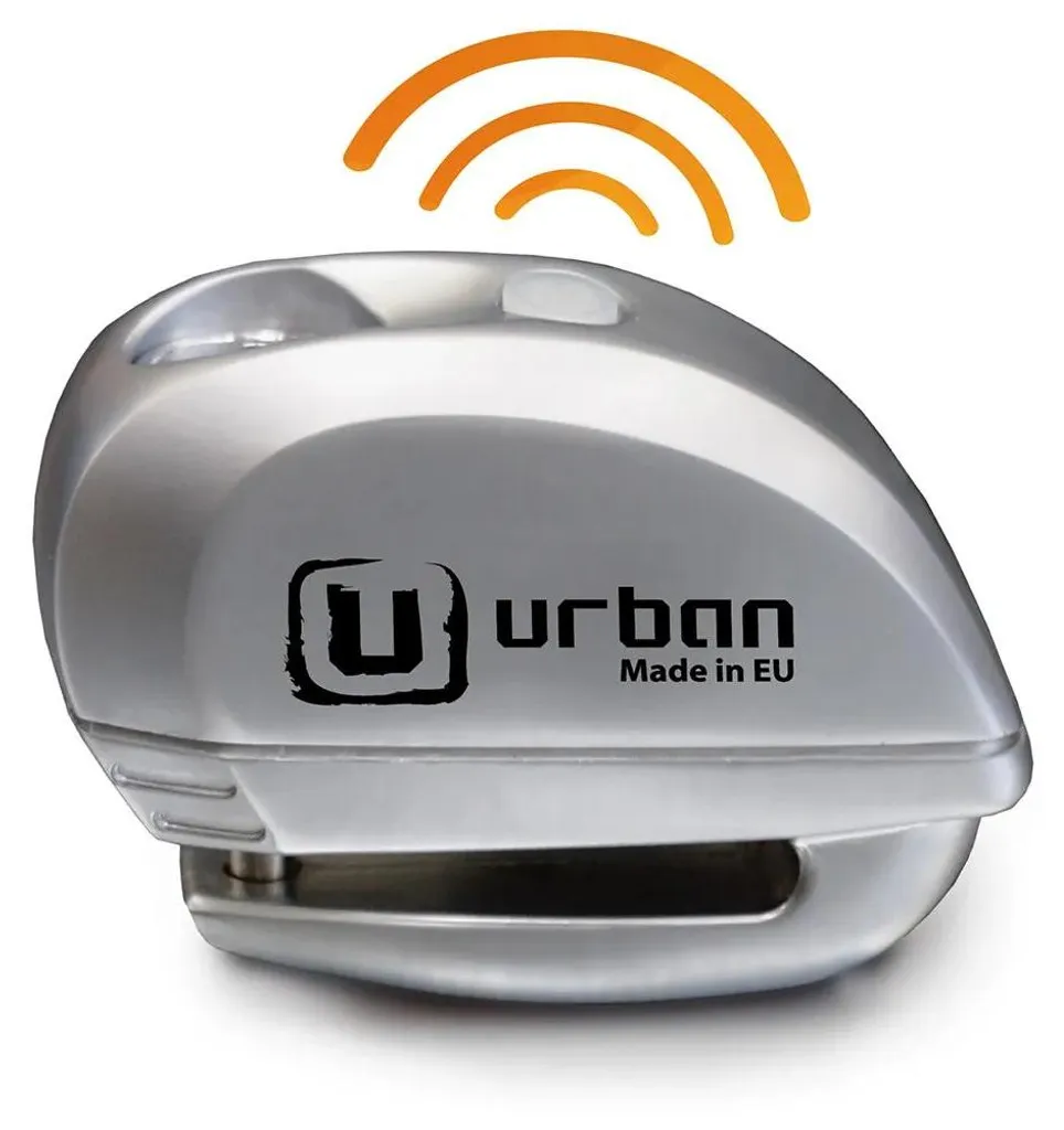 Urban Security UR22 Bloque Disque Alarme Argenté pour Moto et Scooter