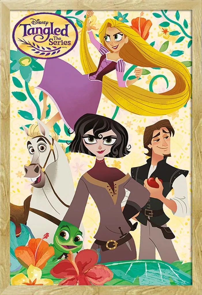 Poster Rapunzel Disney con Cornice Shinsuke Maxi MDF Faggio - Arredo Casa