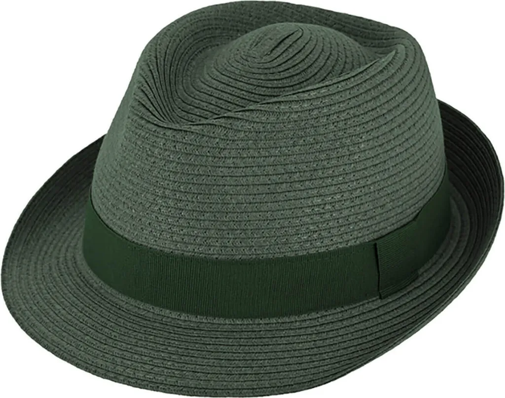 Cappello Trilby Fiebig Verde Abete in Carta Naturale - Eleganza Estiva