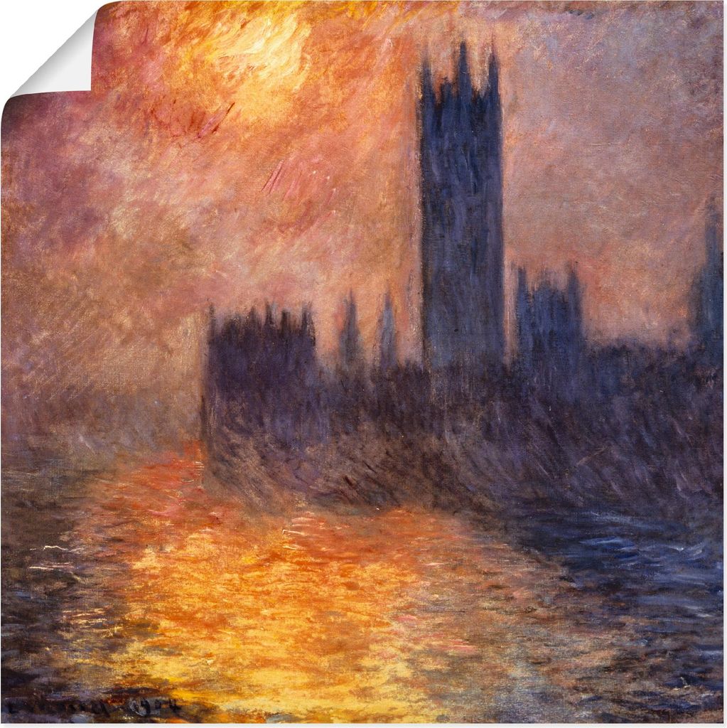 ARTland Poster Parlament in London bei Sonnenuntergang Größe: 30x30 cm