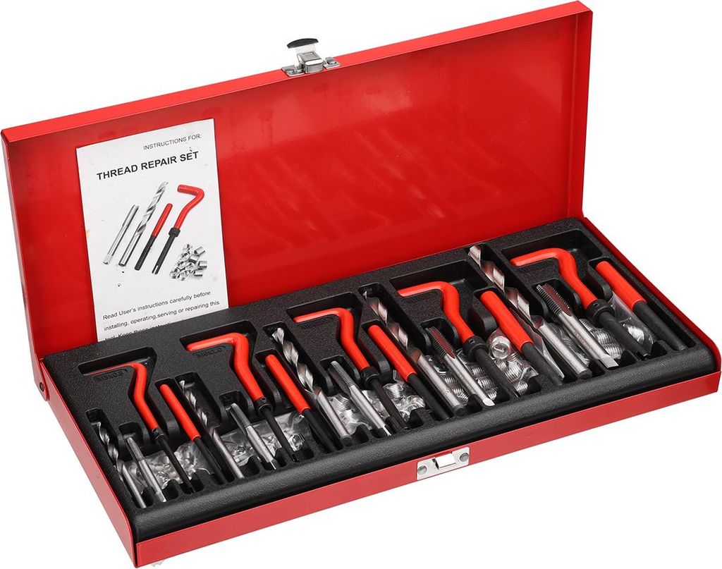 131-teiliges Spiral-Reparaturwerkzeug Set, Gewindebohrer & Bohrer aus Schnellstahl für Heimwerker, Auto & Metall/ Kunststoff DIY-Projekte
