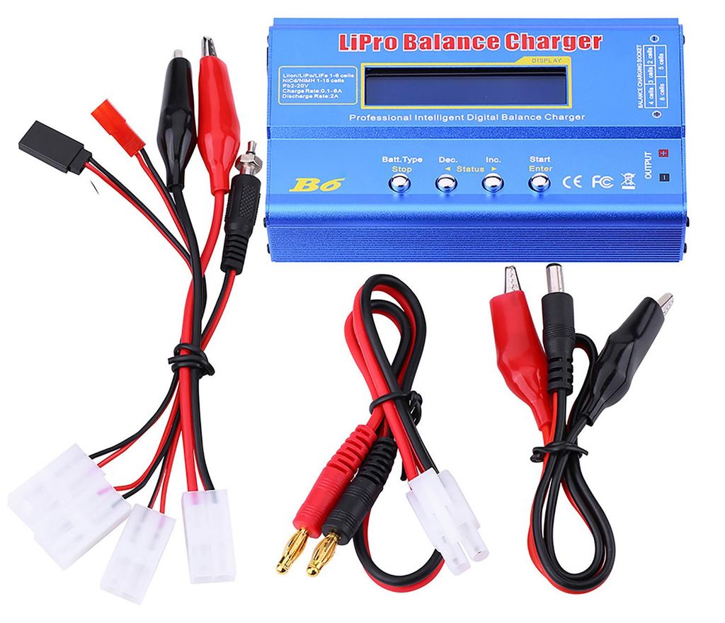 RC Lipo-Akku, digitales, ausgewogenes Ladegerät, Fernbedienungszubehör mit Kabeln, Tamiya-Stecker