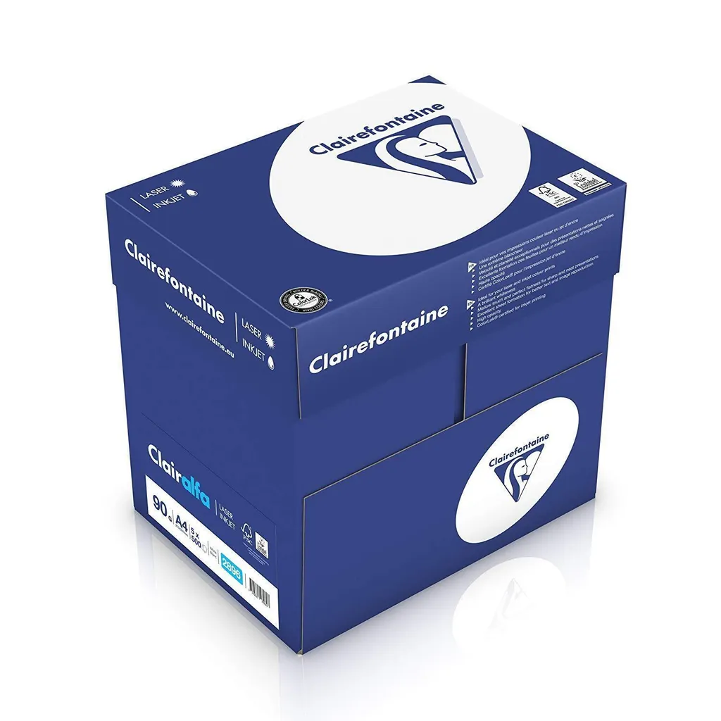 Papier imprimante A4 ultra blanc 90g - Carton de 5 rames de 500 pages
