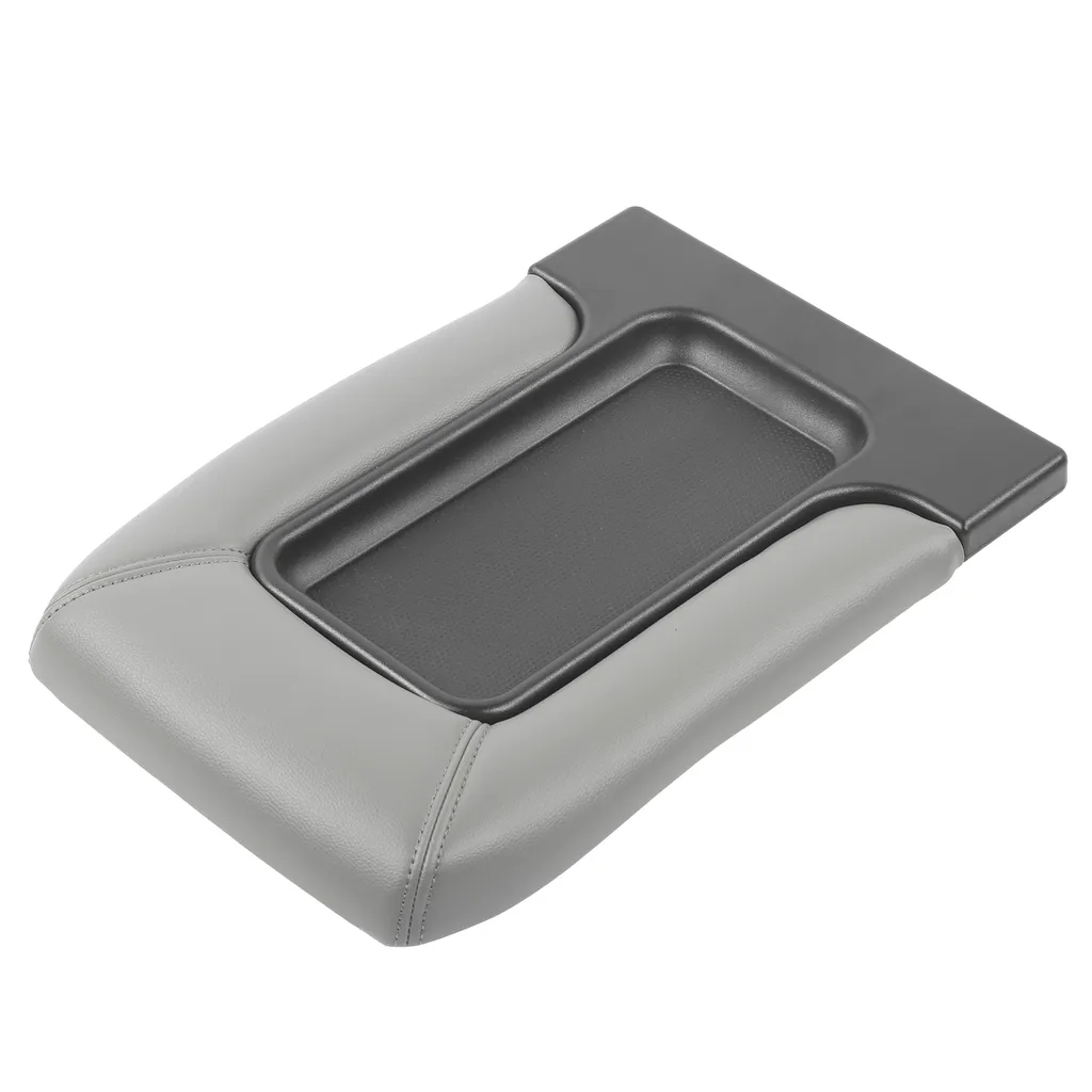 Couvercle d'accoudoir de console en cuir robuste, finition premium noir