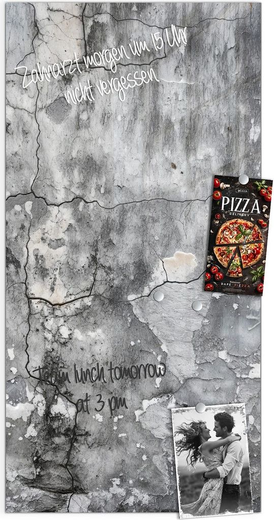 Magnettafel 50x100cm Pinnwand Whiteboard beschreibbar - Gealterte Wandoberfläche