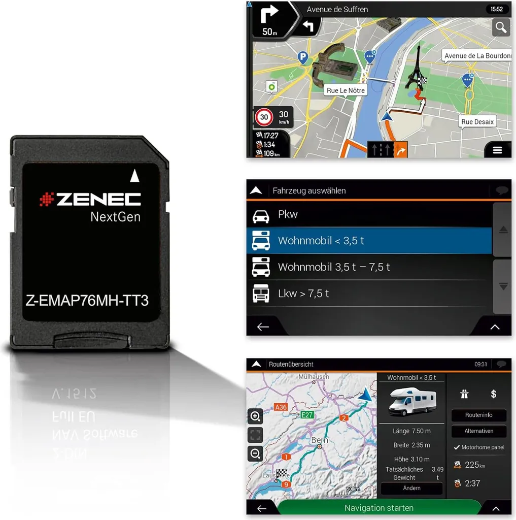 Evitez les Routes Inadaptées avec Zenec Z-EMAP76MH-TT3 GPS Camping-Car