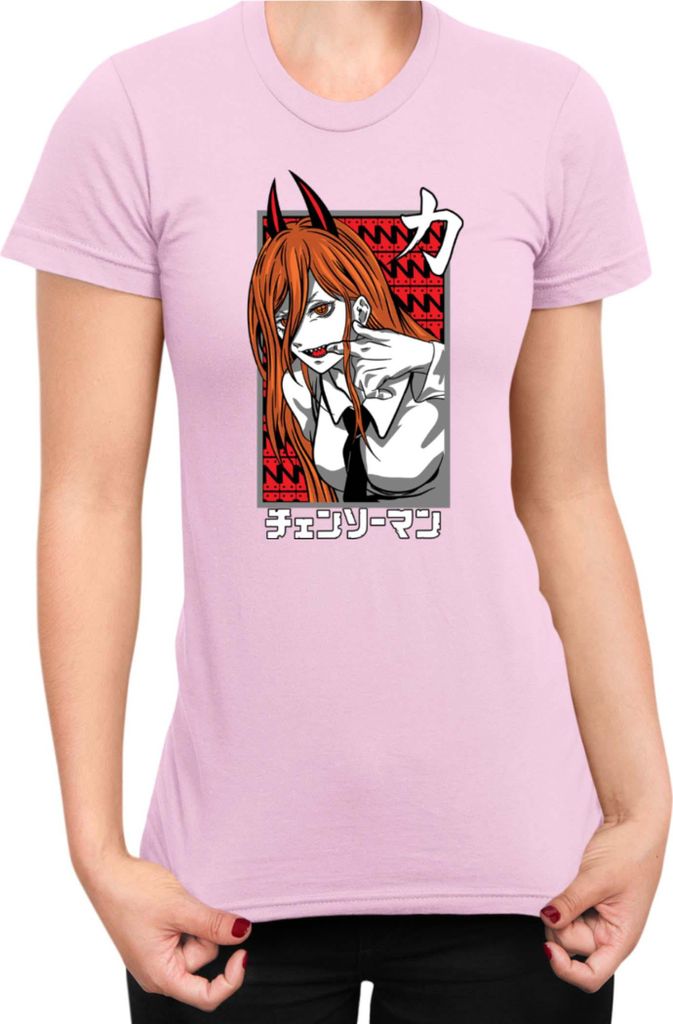 Damen T-Shirt Manga Japan Anime Comics Animation Chainsaw Anime manga Man 07, Lady M / Hellrosa