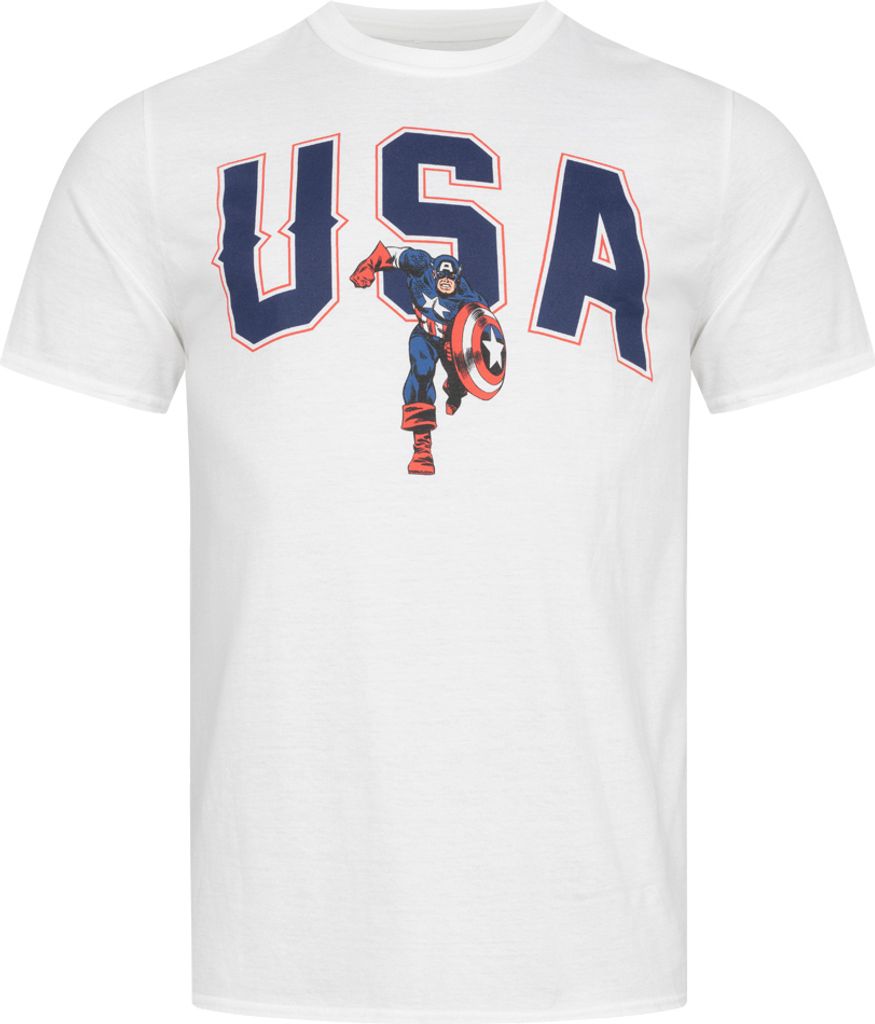 L|Captain America MARVEL USA Herren T-Shirt FBMTS778WHT