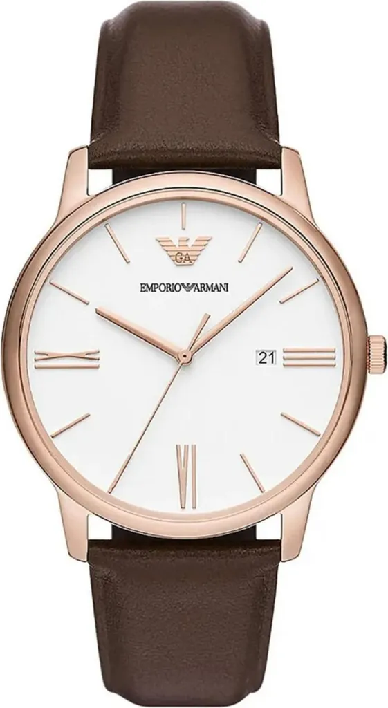 Armani AR11572 Montre Homme avec Cadran Argenté et Verre Anti-Rayures