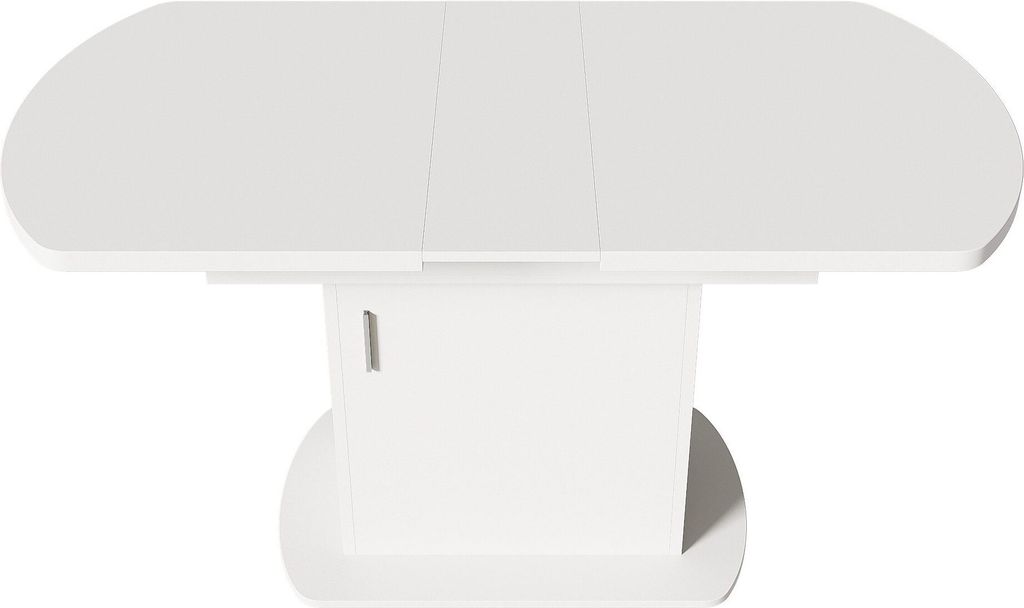 Ausziehbarer ovaler Esstisch Mit Stauraum Kaffee-Freizeittisch Moderner minimalistischer Esstisch Multifunktionaler Esstisch Weiss+silberner Griff