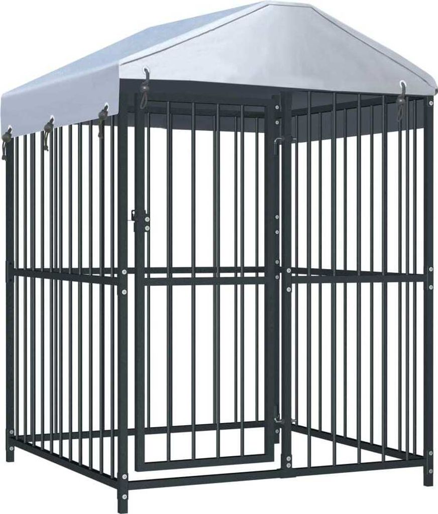 The Living Store Outdoor-Hundezwinger mit Überdachung 120x120x150 cm