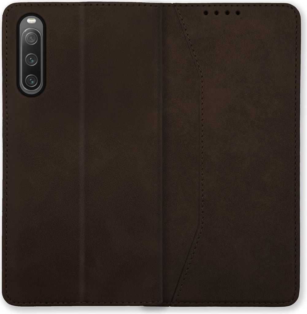 Bookstyle 'Premium' Schutzhülle Klapphülle Schutztasche Etui Cover für Sony Xperia 10 IV - Coffee
