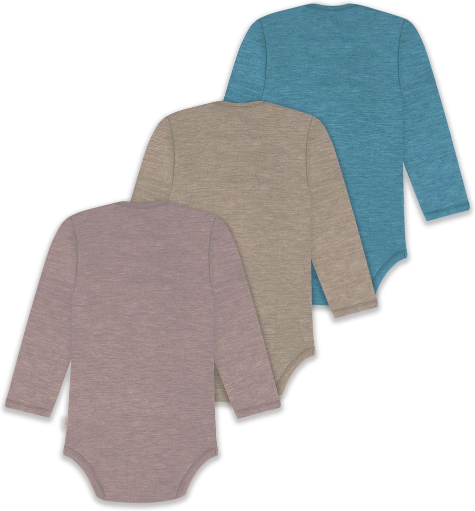 normani 3er Pack Baby Merino Body Langarm