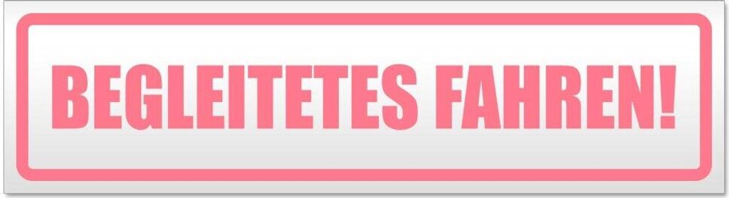 Kiwistar - Autoaufkleber - Hellrosa - 20 x 5,3 cm - Begleitetes Fahren! - Hinweis Aufkleber Sticker für Auto, Kfz, Fahrrad, PKW, LKW